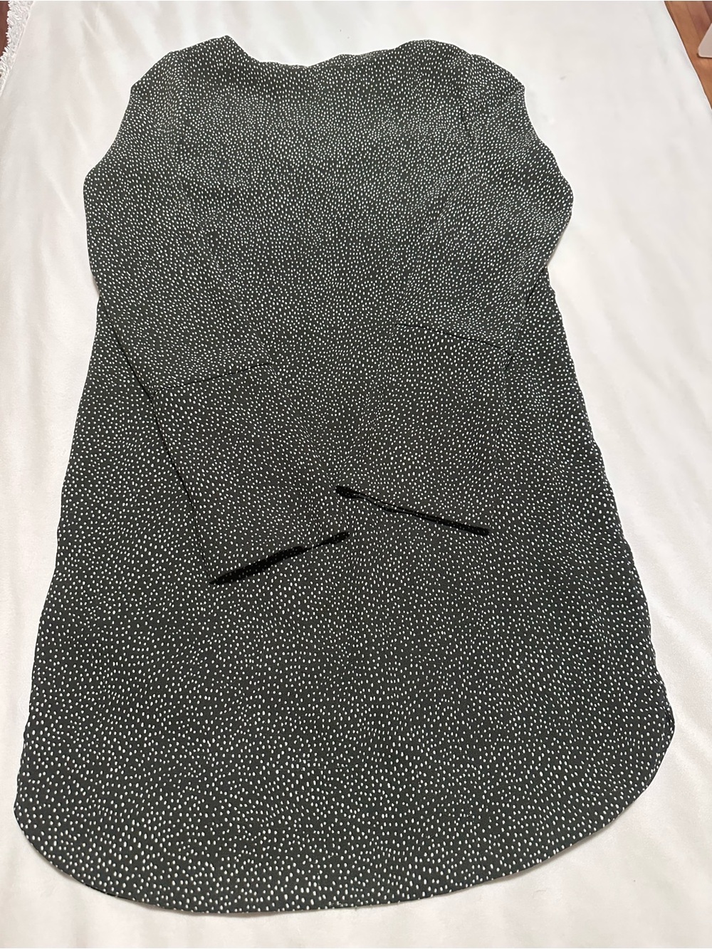 H&M Black Long-Sleeve Dot Print Blouse